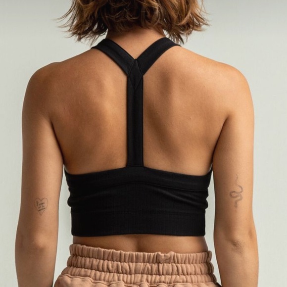 OB1227159 Intimately by Free People Catch Up black y-back brami XS NEW NWT - Picture 1 of 5
